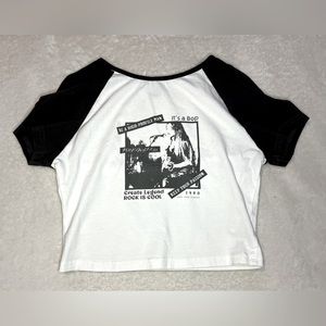 SHEIN White and black graphic tee